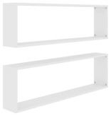 VidaXL Wandschappen kubus 2 st 100x15x30 cm bewerkt hout wit