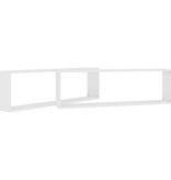 VidaXL Wandschappen kubus 2 st 100x15x30 cm bewerkt hout wit
