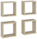 VidaXL Wandschappen kubus 4 st 30x15x30 cm sonoma eikenkleurig