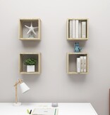 VidaXL Wandschappen kubus 4 st 30x15x30 cm sonoma eikenkleurig