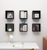 VidaXL Wandschappen kubus 6 st 30x15x30 cm zwart