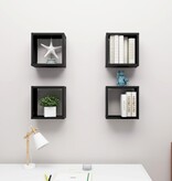 VidaXL Wandschappen kubus 4 st 30x15x30 cm zwart