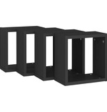 VidaXL Wandschappen kubus 4 st 30x15x30 cm zwart