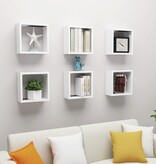 VidaXL Wandschappen kubus 6 st 30x15x30 cm wit