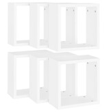 VidaXL Wandschappen kubus 6 st 30x15x30 cm wit