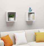 VidaXL Wandschappen kubus 2 st 30x15x30 cm wit