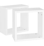 VidaXL Wandschappen kubus 2 st 30x15x30 cm wit