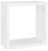 VidaXL Wandschappen kubus 2 st 30x15x30 cm wit