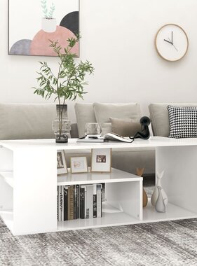 VidaXL Salontafel 100x50x40 cm bewerkt hout wit