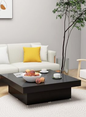 VidaXL Salontafel 90x90x28 cm bewerkt hout zwart