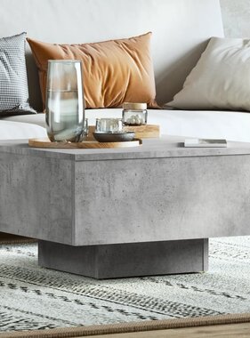 VidaXL Salontafel 60x60x31,5 cm bewerkt hout betongrijs