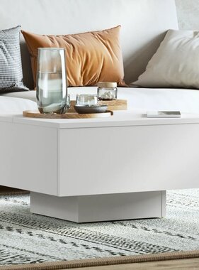 VidaXL Salontafel 60x60x31,5 cm bewerkt hout wit