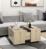 VidaXL Salontafel 60x60x38 cm bewerkt hout sonoma eikenkleurig