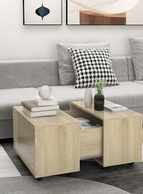 VidaXL Salontafel 60x60x38 cm bewerkt hout sonoma eikenkleurig