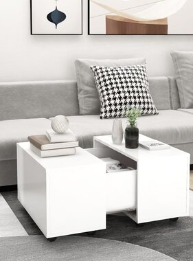 VidaXL Salontafel 60x60x38 cm bewerkt hout wit