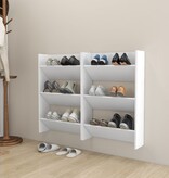 VidaXL Wandschoenenkasten 2 st 60x18x90 cm spaanplaat wit