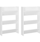 VidaXL Wandschoenenkasten 2 st 60x18x90 cm spaanplaat wit