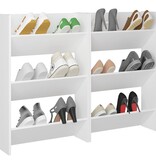 VidaXL Wandschoenenkasten 2 st 60x18x90 cm spaanplaat wit
