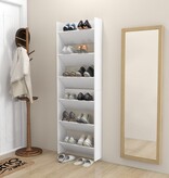 VidaXL Wandschoenenkasten 2 st 60x18x90 cm spaanplaat wit