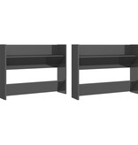 VidaXL Wandschoenenkasten 2 st 80x18x60 cm hout hoogglans grijs
