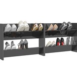 VidaXL Wandschoenenkasten 2 st 80x18x60 cm hout hoogglans grijs