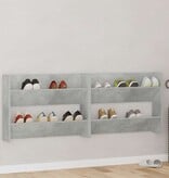 VidaXL Wandschoenenkasten 2 st 80x18x60 cm spaanplaat betongrijs