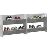 VidaXL Wandschoenenkasten 2 st 80x18x60 cm spaanplaat betongrijs
