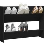 VidaXL Wandschoenenkast 80x18x60 cm bewerkt hout zwart