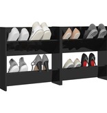 VidaXL Wandschoenenkasten 2 st 60x18x60 cm hout hoogglans zwart