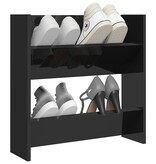 VidaXL Wandschoenenkast 60x18x60 cm bewerkt hout hoogglans zwart