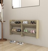 VidaXL Wandschoenenkasten 2 st 60x18x60 cm spaanplaat sonoma eiken
