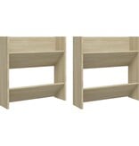 VidaXL Wandschoenenkasten 2 st 60x18x60 cm spaanplaat sonoma eiken