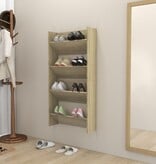 VidaXL Wandschoenenkasten 2 st 60x18x60 cm spaanplaat sonoma eiken