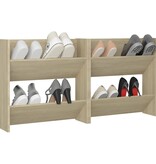VidaXL Wandschoenenkasten 2 st 60x18x60 cm spaanplaat sonoma eiken