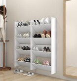 VidaXL Wandschoenenkasten 4 st 60x18x60 cm bewerkt hout wit