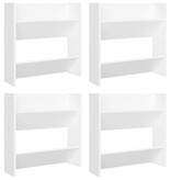 VidaXL Wandschoenenkasten 4 st 60x18x60 cm bewerkt hout wit