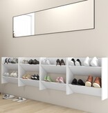 VidaXL Wandschoenenkasten 4 st 60x18x60 cm bewerkt hout wit