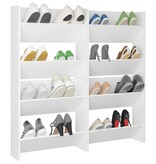 VidaXL Wandschoenenkasten 4 st 60x18x60 cm bewerkt hout wit