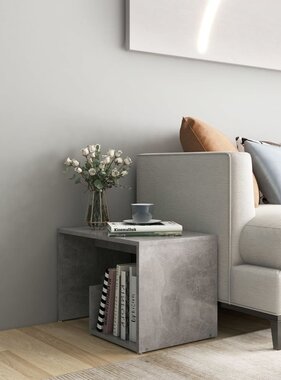 VidaXL Bijzettafel 59x36x38 cm bewerkt hout betongrijs