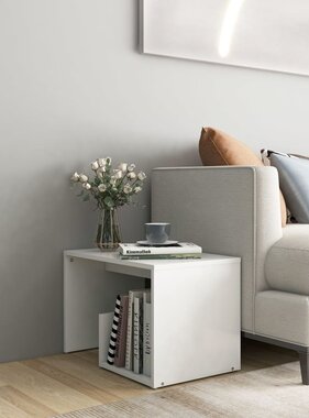 VidaXL Bijzettafel 59x36x38 cm bewerkt hout wit