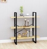 VidaXL Boekenkast met 3 schappen 100x30x105 cm massief grenenhout