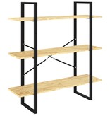 VidaXL Boekenkast met 3 schappen 100x30x105 cm massief grenenhout