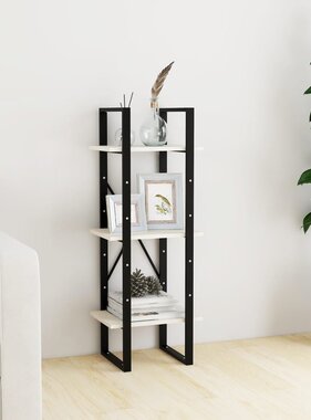 VidaXL Boekenkast met 3 schappen 40x30x105 cm massief grenenhout wit