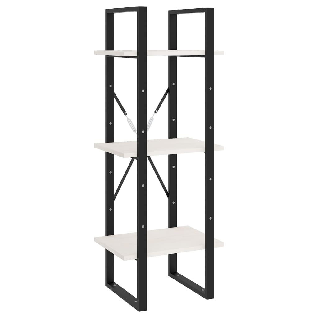 VidaXL Boekenkast met 3 schappen 40x30x105 cm massief grenenhout wit