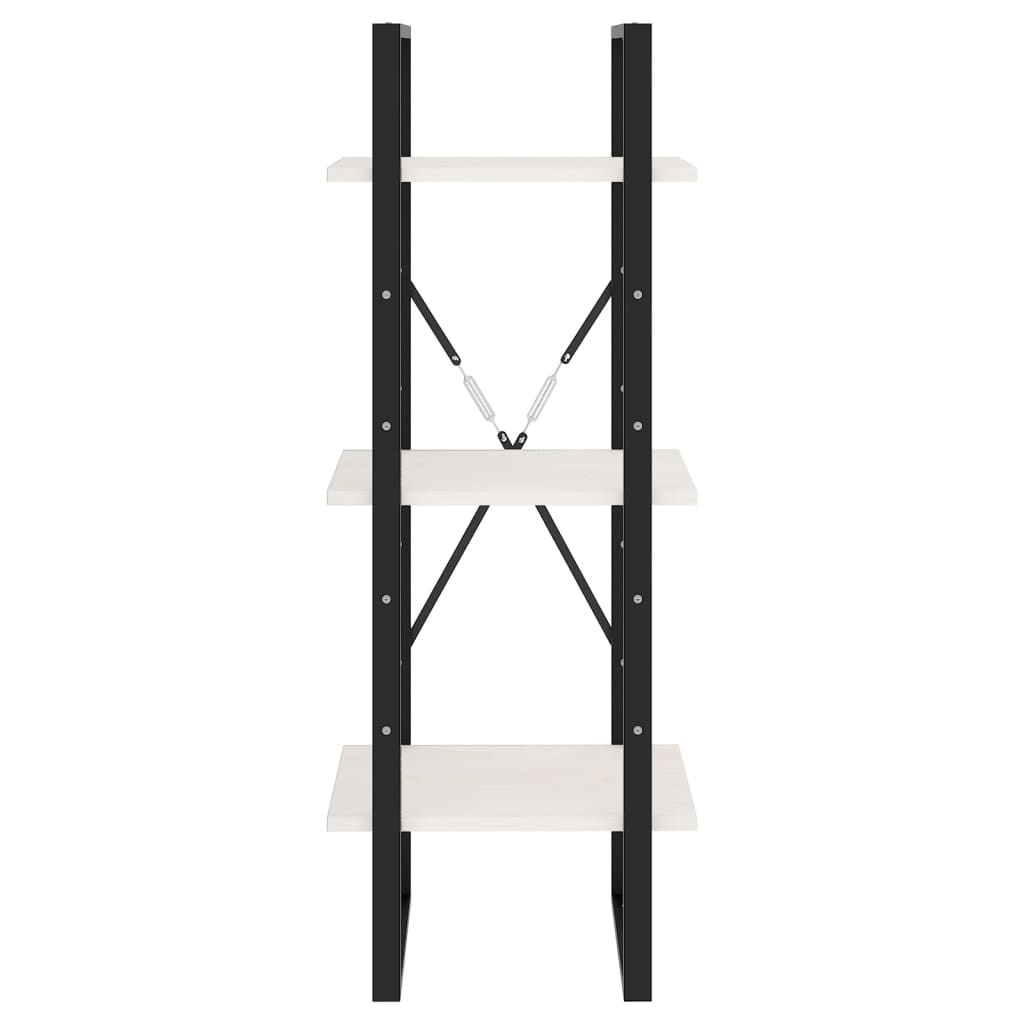 VidaXL Boekenkast met 3 schappen 40x30x105 cm massief grenenhout wit