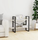VidaXL Boekenkast met 2 schappen 100x30x70 cm massief grenenhout wit