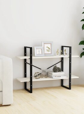 VidaXL Boekenkast met 2 schappen 100x30x70 cm massief grenenhout wit