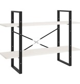 VidaXL Boekenkast met 2 schappen 100x30x70 cm massief grenenhout wit