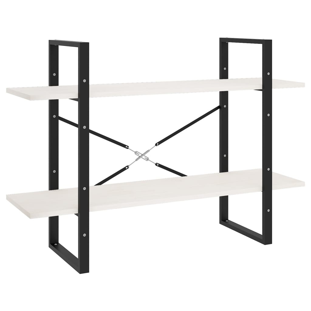 VidaXL Boekenkast met 2 schappen 100x30x70 cm massief grenenhout wit