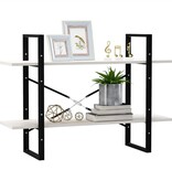 VidaXL Boekenkast met 2 schappen 100x30x70 cm massief grenenhout wit